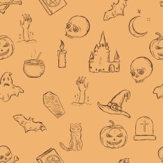 Vector Seamless Halloween Pattern N14