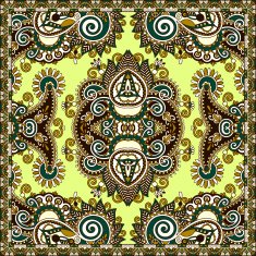 Traditional ornamental floral paisley bandanna N145