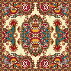 Traditional ornamental floral paisley bandanna N147