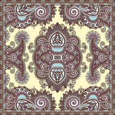 Traditional ornamental floral paisley bandanna N148