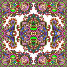 Traditional ornamental floral paisley bandanna N149