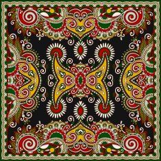 Traditional ornamental floral paisley bandanna N156
