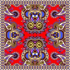 Traditional ornamental floral paisley bandanna N160