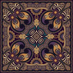 Traditional ornamental floral paisley bandanna N166