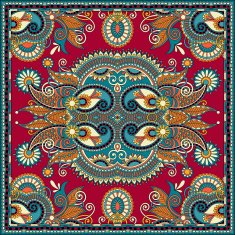 Traditional ornamental floral paisley bandanna N170