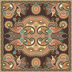 Traditional ornamental floral paisley bandanna N171