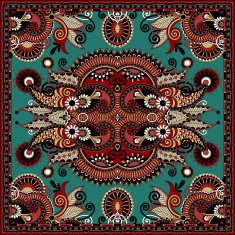 Traditional ornamental floral paisley bandanna N172