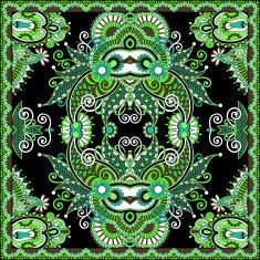 Traditional ornamental floral paisley bandanna N177