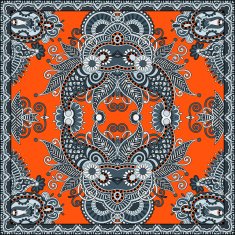 Traditional ornamental floral paisley bandanna N179