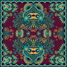 Traditional ornamental floral paisley bandanna N181