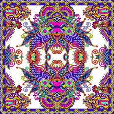 Traditional ornamental floral paisley bandanna N185