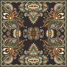 Traditional ornamental floral paisley bandanna N187