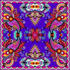 Traditional ornamental floral paisley bandanna N189