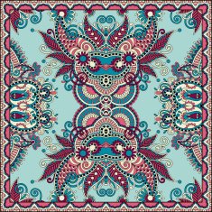 Traditional ornamental floral paisley bandanna N193