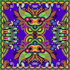Traditional ornamental floral paisley bandanna N194