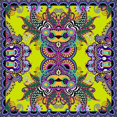Traditional ornamental floral paisley bandanna N196