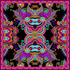 Traditional ornamental floral paisley bandanna N197