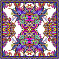 Traditional ornamental floral paisley bandanna N198