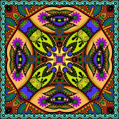 Traditional ornamental floral paisley bandanna N213