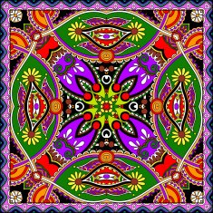Traditional ornamental floral paisley bandanna N214