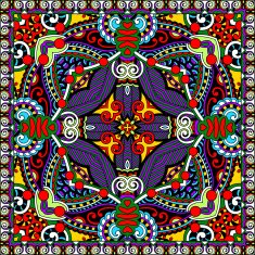 Traditional ornamental floral paisley bandanna N216
