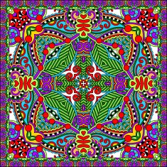 Traditional ornamental floral paisley bandanna N221