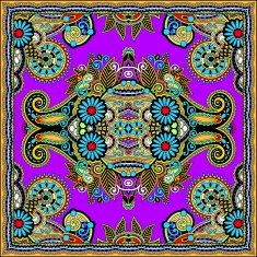 Traditional ornamental floral paisley bandanna N222