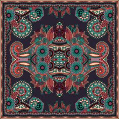 Traditional ornamental floral paisley bandanna N226