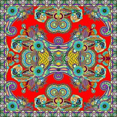 Traditional ornamental floral paisley bandanna N231