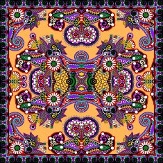 Traditional ornamental floral paisley bandanna N232
