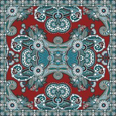 Traditional ornamental floral paisley bandanna N234