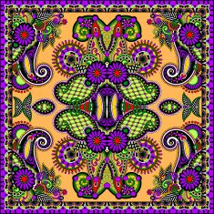 Traditional ornamental floral paisley bandanna N242