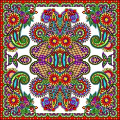 Traditional ornamental floral paisley bandanna N243