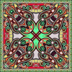 Traditional ornamental floral paisley bandanna N244
