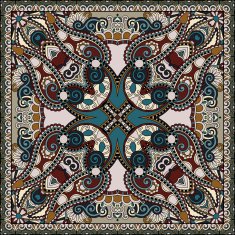 Traditional ornamental floral paisley bandanna N245