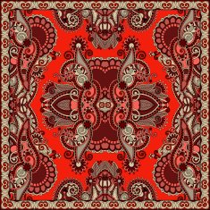 Traditional ornamental floral paisley bandanna N252