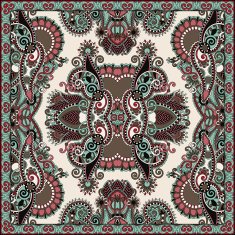 Traditional ornamental floral paisley bandanna N255