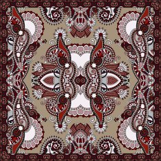Traditional ornamental floral paisley bandanna N256