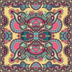 Traditional ornamental floral paisley bandanna N257