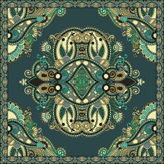 Traditional ornamental floral paisley bandanna N261