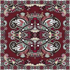 Traditional ornamental floral paisley bandanna N263