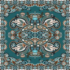 Traditional ornamental floral paisley bandanna N266