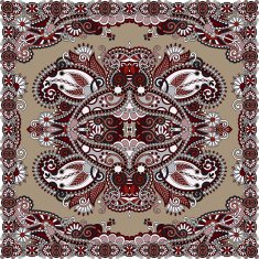 Traditional ornamental floral paisley bandanna N267