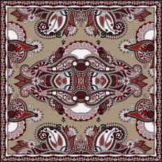 Traditional ornamental floral paisley bandanna N272