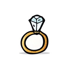 cartoon diamond engagement ring