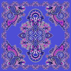 Traditional ornamental floral paisley bandanna N276