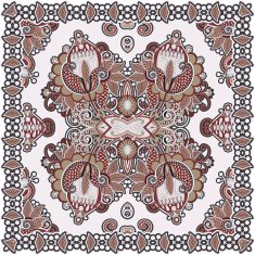 Traditional ornamental floral paisley bandanna N277
