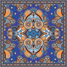 Traditional ornamental floral paisley bandanna N284