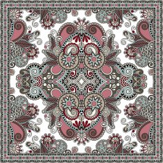 Traditional ornamental floral paisley bandanna N285