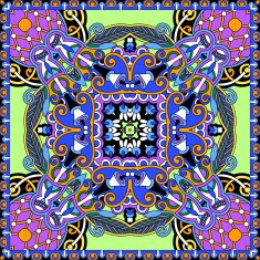 Traditional ornamental floral paisley bandanna N293
